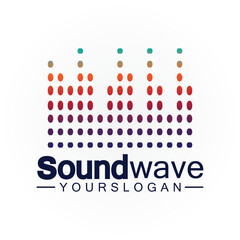 Fototapeta na wymiar Sound wave logo and symbol vector