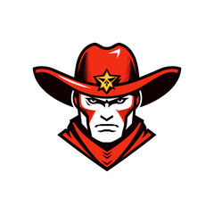 Mascot vector illustration of a cowboy wearing a sombrero