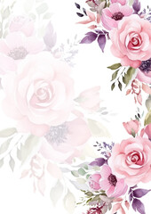 watercolor green leaves background