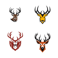 Set of deer Logo template vector icon illustration design