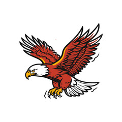 Fototapeta premium Eagle mascot vector illustration isolated on white background