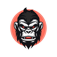 Gorilla head mascot. Vector illustration for your sport team mascot branding