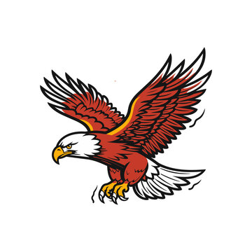Eagle mascot vector illustration isolated on white background