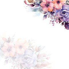 watercolor green leaves background