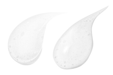 a set of transparent gel drops with no background. PNG