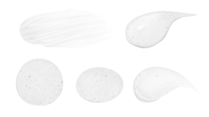 a set of transparent gel drops with no background. PNG