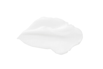 A smear of white cream on a blank background. PNG