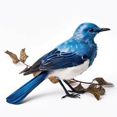Blue mockingbird bird isolated on white. Generative AI