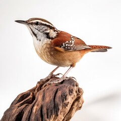 Carolina wren bird isolated on white. Generative AI