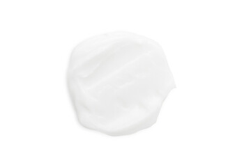 A smear of white cream on a blank background. PNG