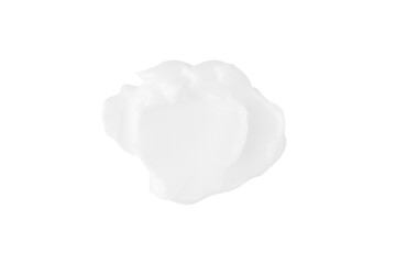 A smear of white cream on a blank background. PNG