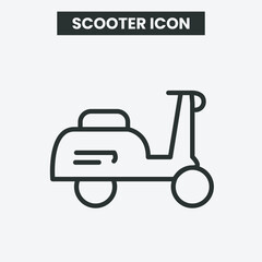 Scooter icon on white background. Outline scooter icon. Minimal and premium scooter icon. EPS 10 Vector.