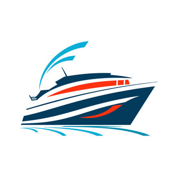 Vector illustration of a yacht on white background