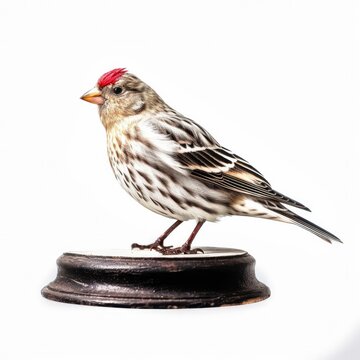 Hoary redpoll bird isolated on white. Generative AI
