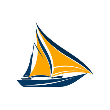 Vector illustration of a classic yacht on white background