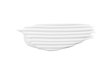 A smear of white cream on a blank background. PNG