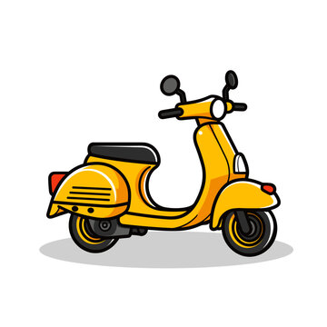 Vintage scooter vector illustration in cartoon style