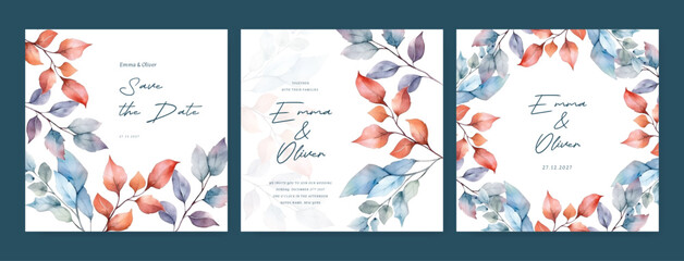Fototapeta na wymiar Elegant autumn botanical vector design suitable for banner, cover, invitation. wedding invitation card template.