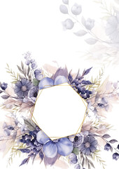 watercolor green leaves background