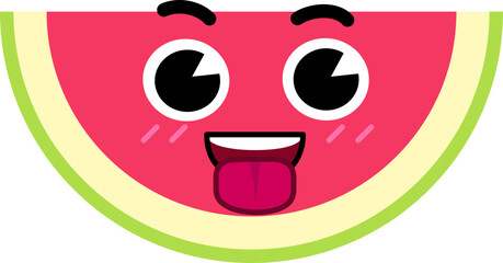 Watermelon Face Tongue Out Open Eye