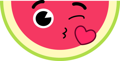 Watermelon Face Wink Kiss
