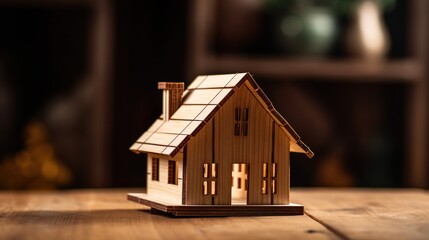 Obraz na płótnie Canvas Wooden house model