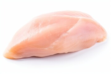 Piece of chicken breast isolated on white background. Generative ai.