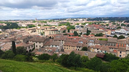 Panorama of Carcassonne, Occitanie, France.