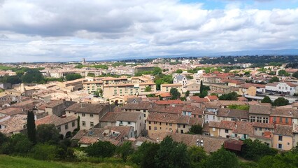 Fototapeta na wymiar Panorama of Carcassonne, Occitanie, France.