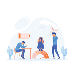People are on the mood scale, stress rate, overworking, depression diagnosis Mental disorder,  flat vector modern illustration