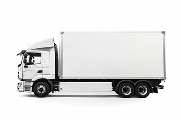 Commercial transportation delivery of goods, truck on a white background. Generative ai.