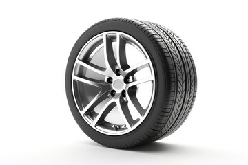Obraz premium Modern automobile wheel isolated on white background. Generative ai.