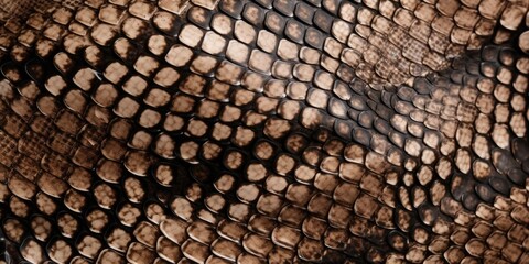 Naklejka premium Wild snake skin surface, exotic patterns. Generative ai.