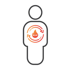 Metabolism icon, Burn icon, vector illustration.