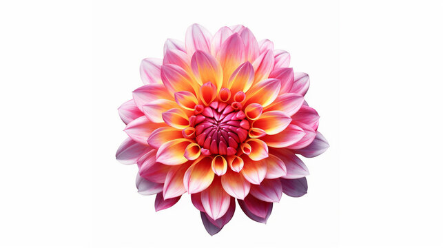 dahlia flower isolated on white HD 8K wallpaper Stock Photographic Image