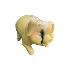 pig figurine isolated on white