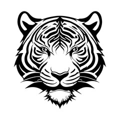 Tiger head logo tattoo vector.