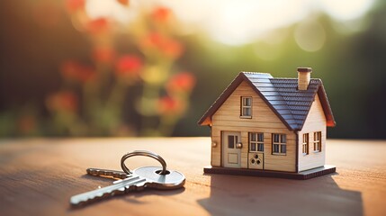 House key and house model, Mortgage, investment, real estate, property and new home concept