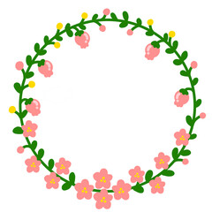 Pink flowers frame for decoration