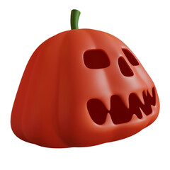Halloween pumpkin ghost isolated. 3D rendering