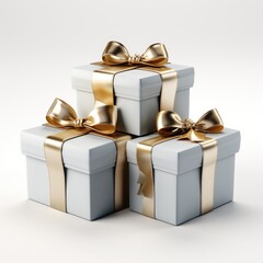 Gift boxes. Merry Christmas, Marry New Year, birthday. Generative AI