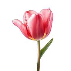 Tulip Flower Isolated. Illustration AI Generative.
