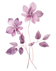 Naklejka na ściany i meble Watercolor floral background. Illustration AI Generative.