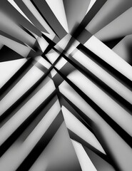 Geometric abstract black and white background,generative ai