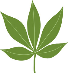 simplicity cannabis leaf freehand drawing