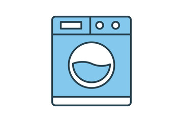Washing machine icon. icon related to Household appliances, electronic. Flat line icon style design. Simple vector design editable