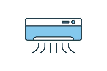 Fototapeta premium Air Conditioner icon. icon related to electronic, Household appliances. Flat line icon style design. Simple vector design editable