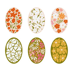 Modern floral posters with flowers. Abstract art. 