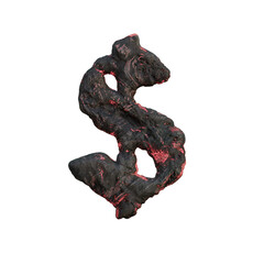 Grunge Lava Stone 3D Alphabet or PNG Letters