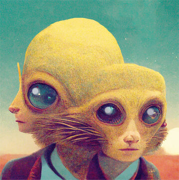 Alien Portr&auml;t, k&uuml;nstlerischer Stil. Generative AI